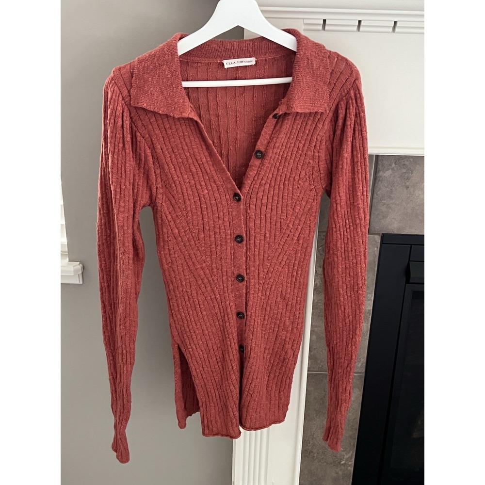 Ulla Johnson Long Sleeve Button Down Sweater Long Top Dress Size XS Ribbed